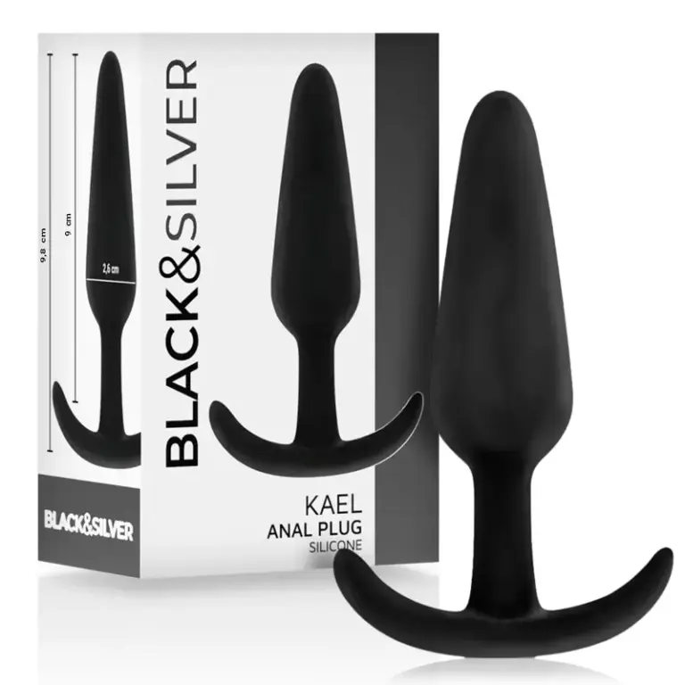 BLACK&SILVER - Kael Plug Anal de Silicona con Mango Medio