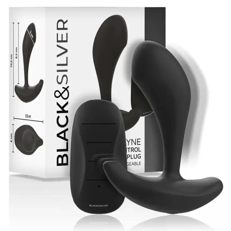 BLACK&SILVER - Dwayne Anal Plug con Control Remoto y Silicona
