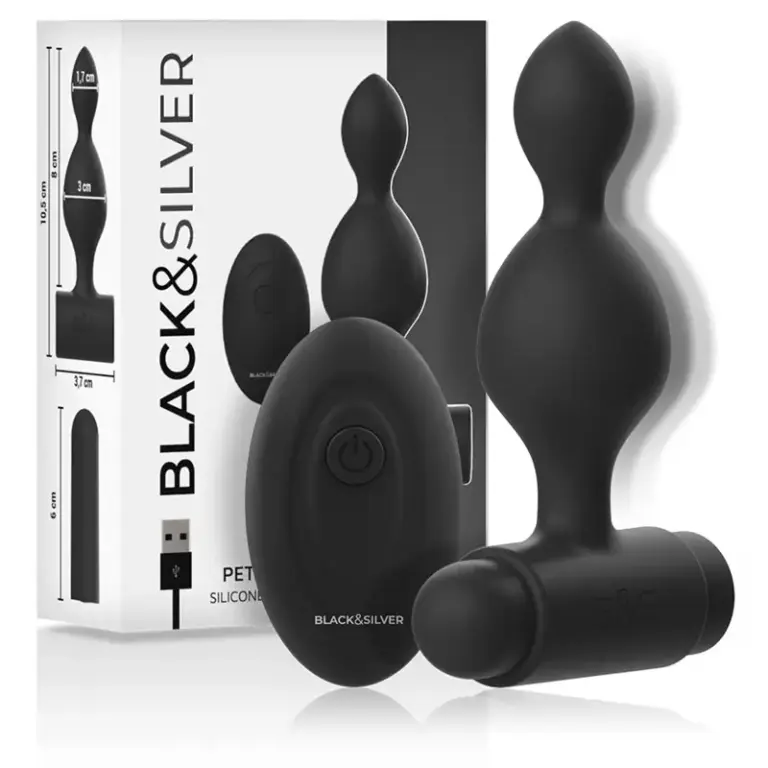 Black&Silver Tucker Small: Plug anal con control remoto y vibración