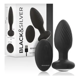 BLACK&SILVER - Wells Plug Silicone Anal Rotator con Control Remoto