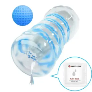 Pretty Love Small Masturbator con espirales azules y estimulación extra