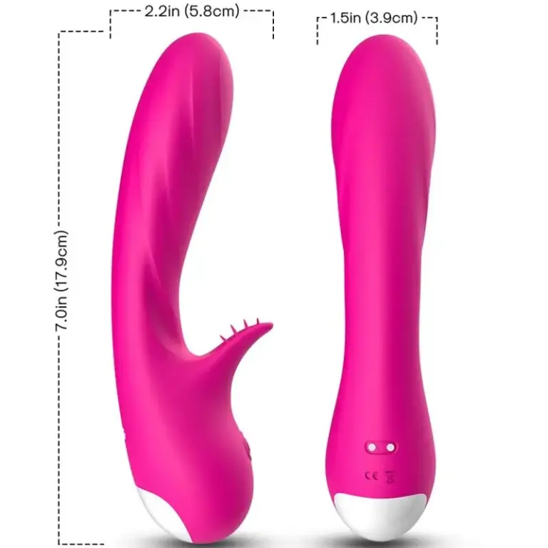 ARMONY Romance Vibrator con estimulador fucsia, diseño ergonómico