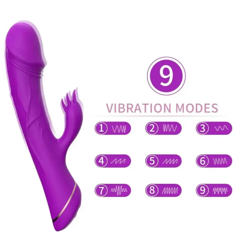 ARMONY Dildo Vibrador Rabbit de Silicona Morado para Estimulación Dual