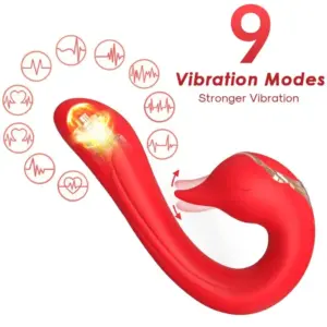 ARMONY Delfín Vibrador Multiposición con Efecto Calor Rojo
