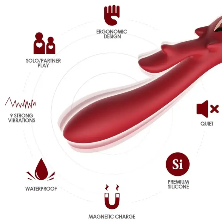 ARMONY - ELK Vibrator Rabbit Curved Rojo para estimulación dual