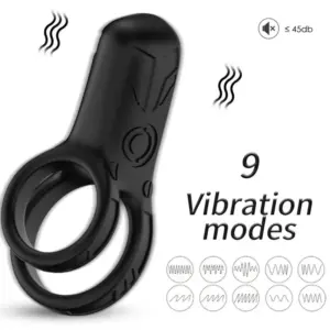 ARMONY Double Ring Vibrator Black: Anillo Vibrador para Parejas