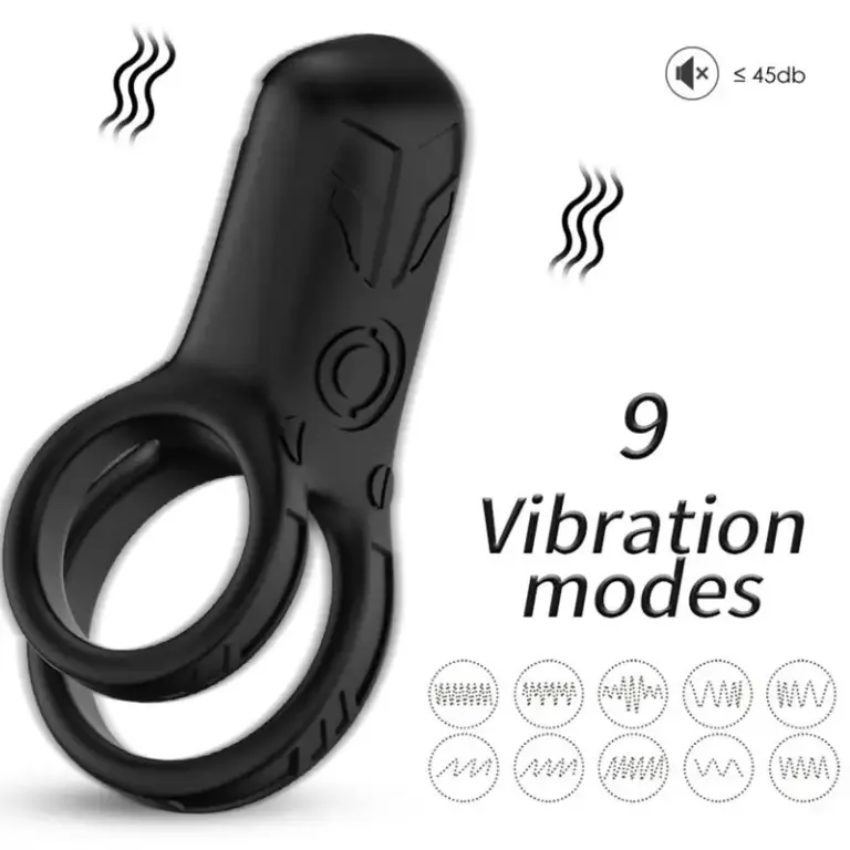 ARMONY Double Ring Vibrator Black: Anillo Vibrador para Parejas
