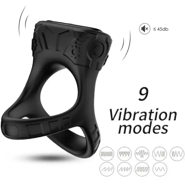 ARMONY Ring Vibrator & Multiposition Black: anillo vibrador recargable