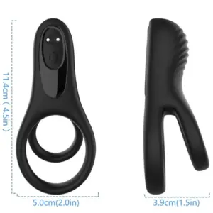 ARMONY - Double Ring Vibrator Black: intensidad y confort para parejas