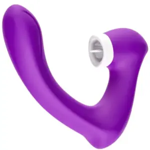 ARMONY SecretKiss: vibrador curvo y succionador para clítoris en púrpura