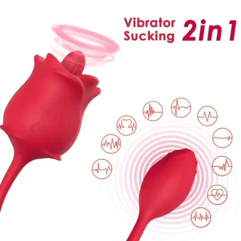 ARMONY Pink 2 in 1 Suction Stimulator y Vibrador con 10 Modos y Cola Vibrante