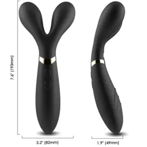ARMONY Y-WAND Massager & Vibrator Double Head Black, doble cabezal flexible