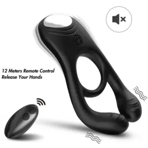 ARMONY Veyron: Anillo Vibrador Doble para Parejas con Mando Negro