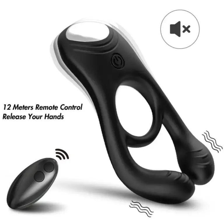 ARMONY Veyron: Anillo Vibrador Doble para Parejas con Mando Negro