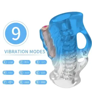 ARMONY Masturbator Finger & Vibrator Blue Gradient para hombre