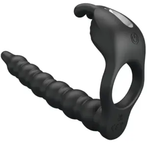 Pretty Love Blackney: anillo pene vibrador con 7 modos y plug