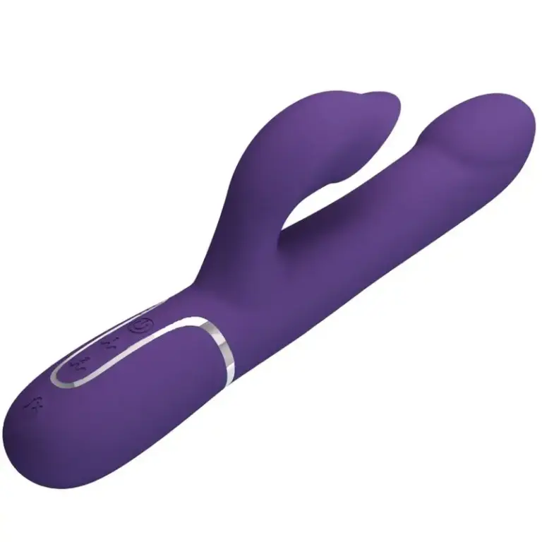 Pretty Love Zalin Rabbit Vibrator Pearls 4 en 1 morado para placer intenso