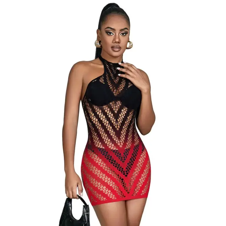 SUBBLIME Vestido de Red Elástico Degradado Rojo y Negro One Size