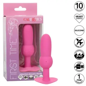 CalExotics First Time Anal Plug Beaded Probe 10 Vibraciones Rosa