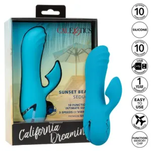 CALEXOTICS Sunset Beach Seducer Vibrador y Estimulador Azul 10 Funciones
