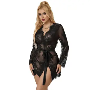 SUBBLIME LACE NIGHTGOWN + THONG negro S/M - Lencería seductora y cómoda