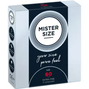 MISTER SIZE - Preservativos XL 60 mm (3 unidades) para máxima comodidad