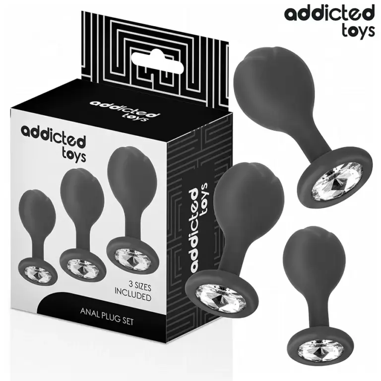 Addicted Toys - Set de 3 plugs anales de silicona con joya