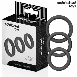 Addicted Toys - Set de Anillos Planos de Silicona para Potenciar el Placer