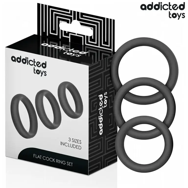 Addicted Toys - Set de Anillos Planos de Silicona para Potenciar el Placer
