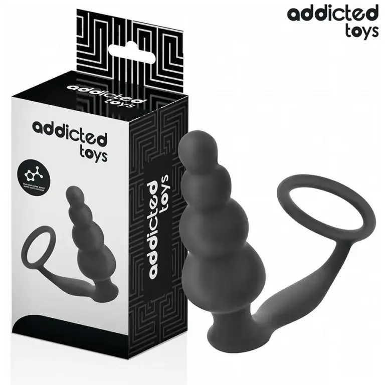 Addicted Toys Anal Plug con Anillo de Silicona Modelo 5 para Estimulación Profunda