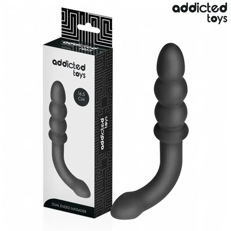 Addicted Toys Double Anal Massager de silicona 16.5 cm para estimulación progresiva