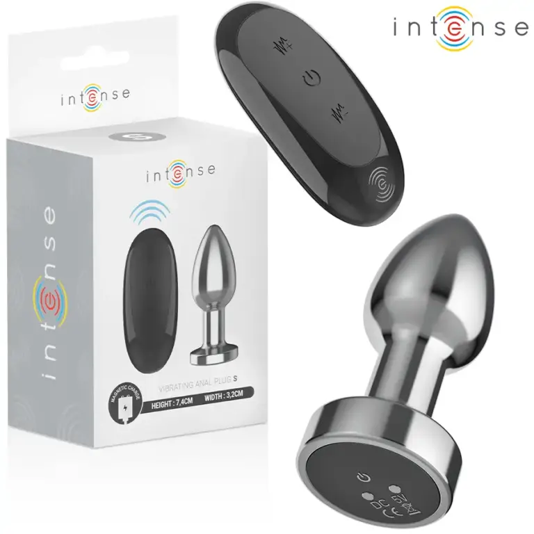 INTENSE S - Plug anal vibrador de metal con mando a distancia