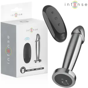 INTENSE S: Plug anal vibrador metálico con 10 modos y mando remoto
