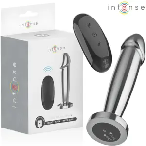 INTENSE - Plug anal vibrador metálico con 10 vibraciones y mando M