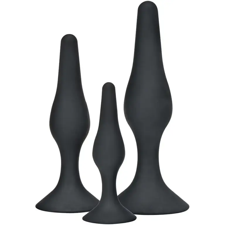 ToyJoy Curvy Companions: set de 3 plugs anales ergonómicos negros