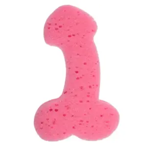 DIABLO PICANTE - Esponja de baño con forma de pene rosa divertida