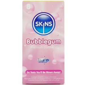 SKINS Bubblegum Premium Condoms Pack 8 – Preservativos con sabor