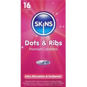 SKINS - DOTS & RIBS Premium Condoms Pack 16 unidades