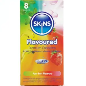 SKINS Multi Flavors Premium Condoms Pack 8 sabores variados