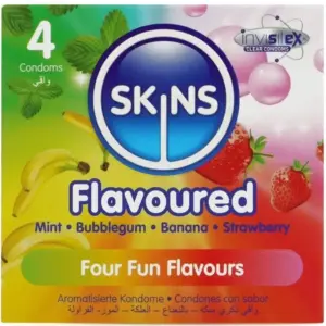 SKINS Multi Flavors Premium Condoms Pack 4 sabores en un solo pack