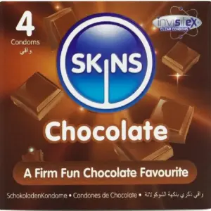 SKINS Chocolate Premium Condoms Pack 4 – Preservativos con sabor