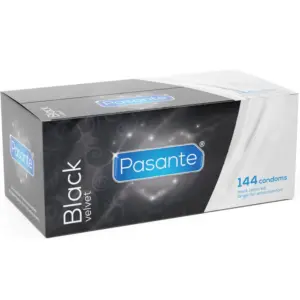PASANTE Black Velvet Condoms Box 144 unidades, elegancia y seguridad