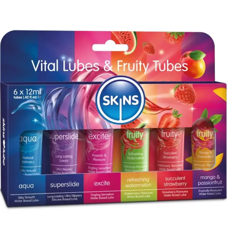 SKINS - Vital & Fruity Lubes Kit lubricantes frutales y esenciales 6x12 ml