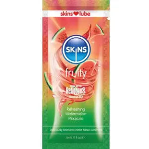 Skins Fruity Water-Based Lubricant Watermelon 5 ml - Lubricante con sabor