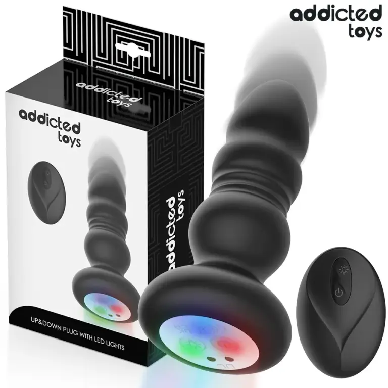 Addicted Toys Thrusting Vibrating Anal Plug con mando y LED