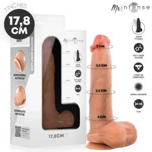 MR INTENSE Bruce S: dildo de silicona ultra realista con testículos 17.8 cm