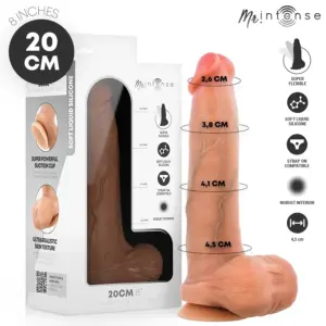 MR INTENSE - Bruce M: dildo realista de silicona con testículos 20 cm