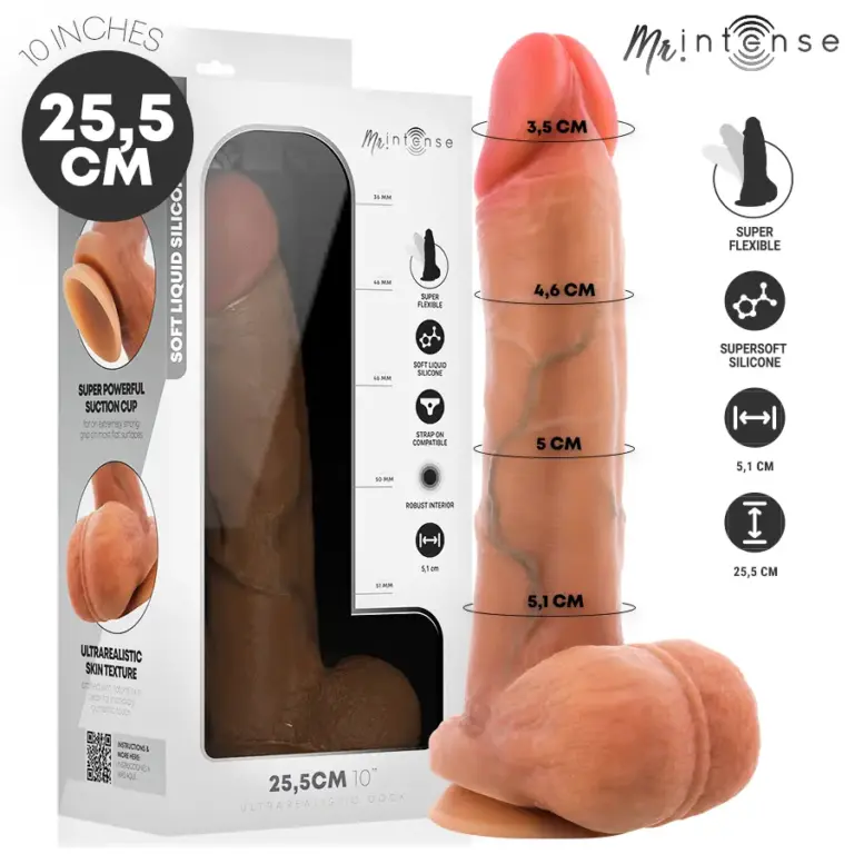 MR INTENSE - Gary XL: dildo realista de silicona 25.5 cm con testículos