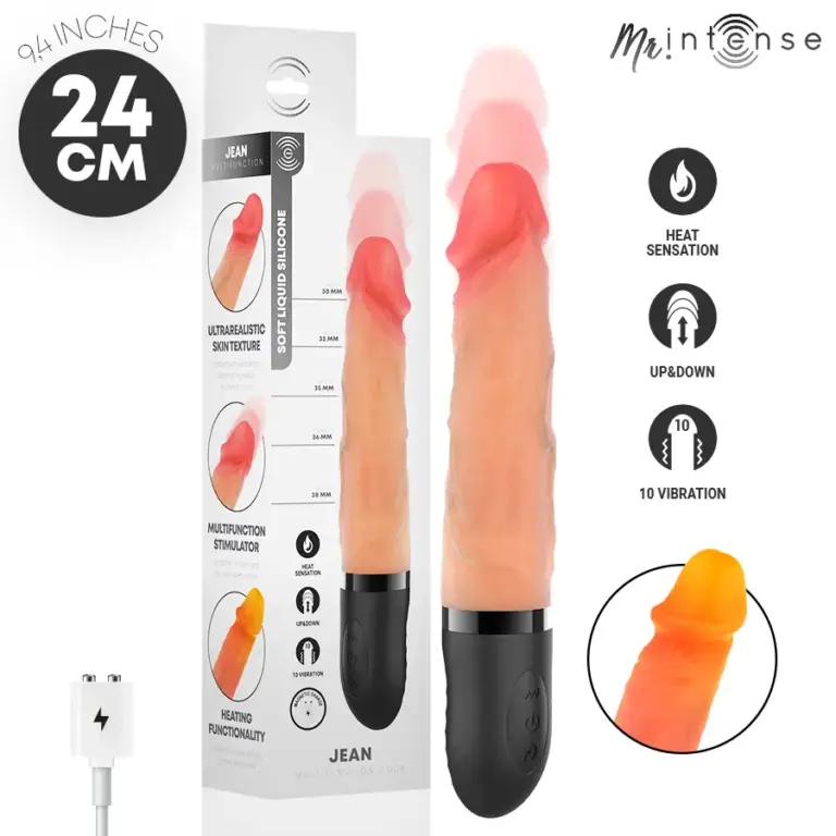MR INTENSE - Jean Vibrador de Silicona con Calor 24 cm