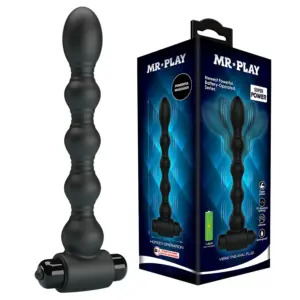 MR PLAY - Vibrador Anal con Perlas y 10 Modos de Vibración